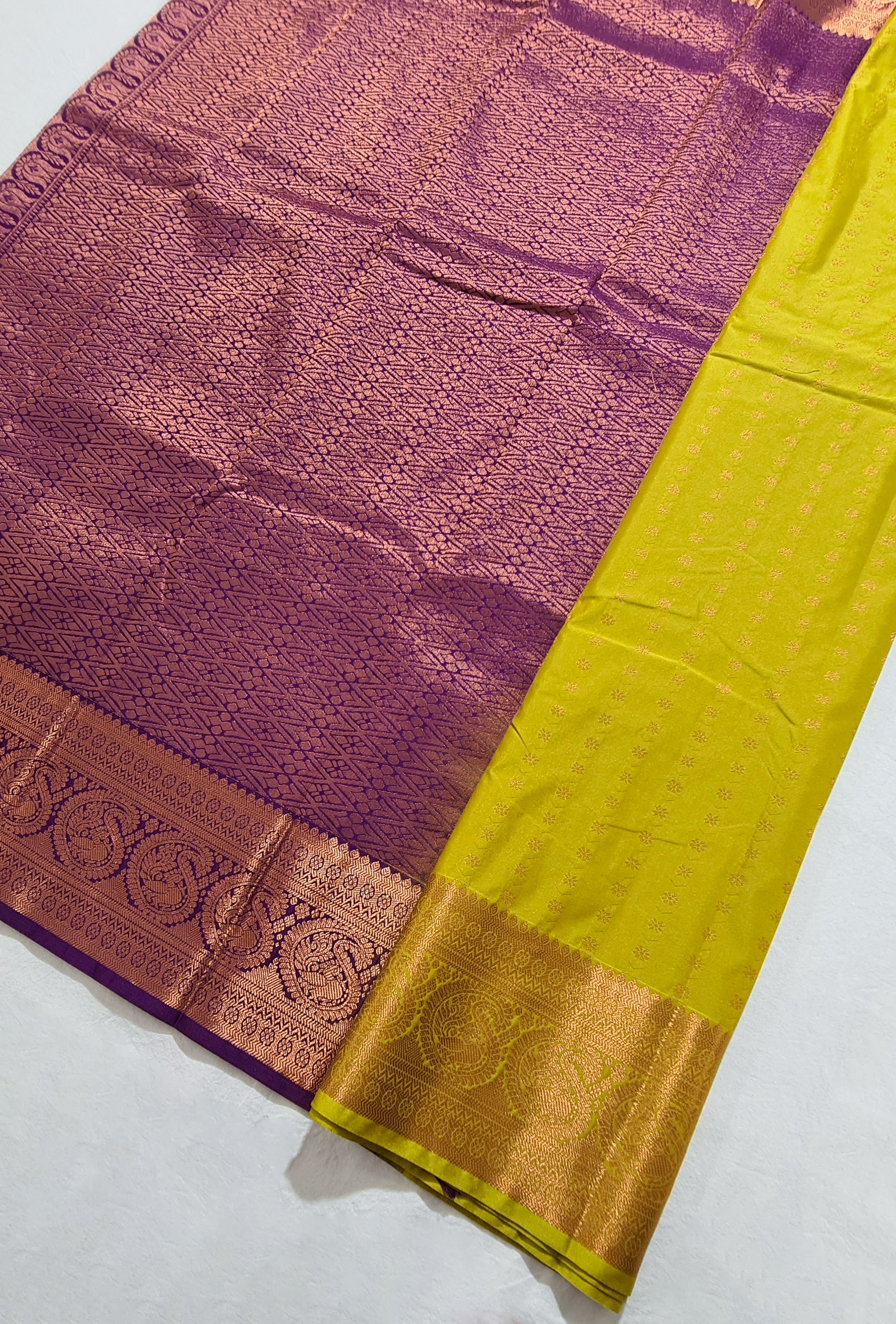 Kanchi Vegan Silk Saree With Contrast Blouse and Rich Jari Pallu