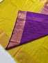 Kanchi Vegan Silk Saree With Contrast Blouse and Rich Jari Pallu