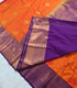 Kanchi Vegan Silk Saree With Contrast Blouse and Rich Jari Pallu