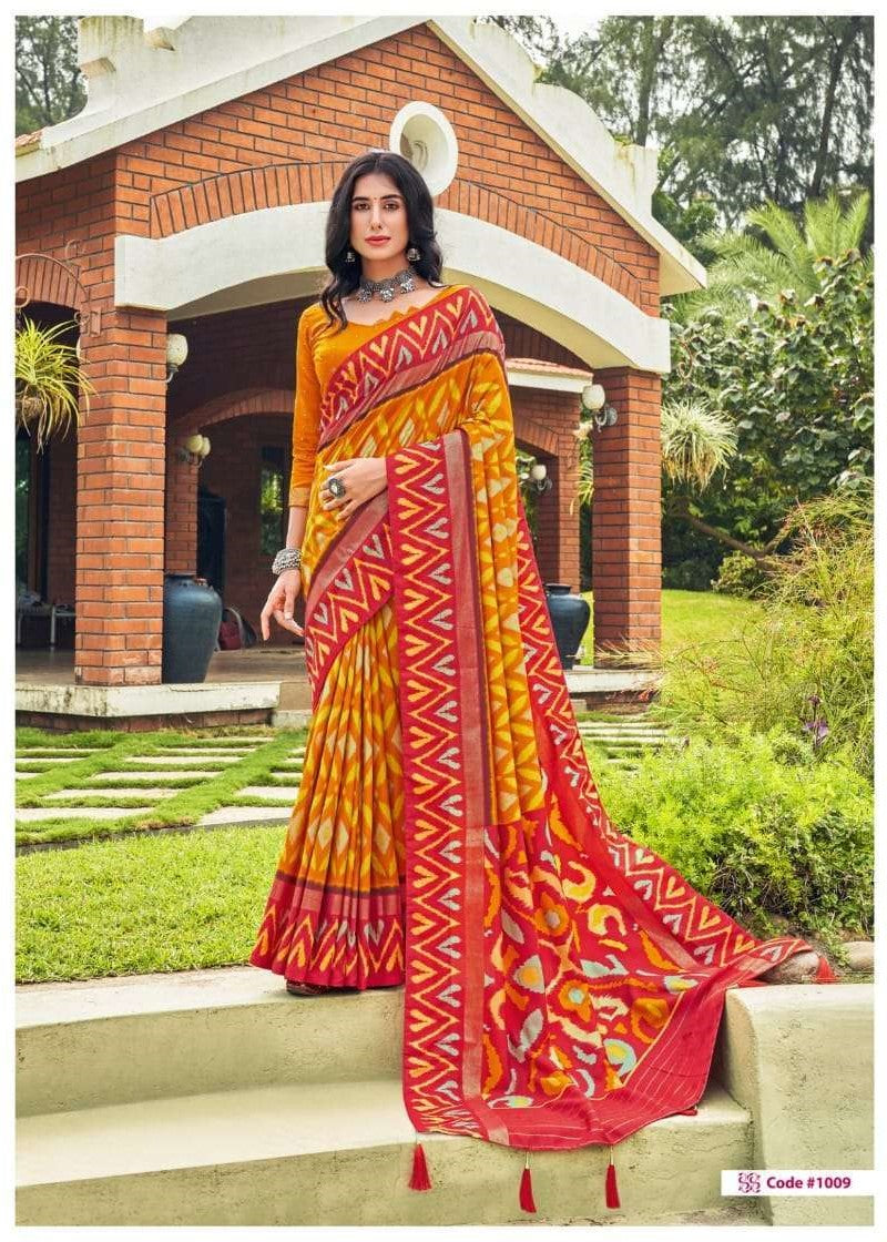 Shubh Shree Presents Sravanam Velvet Tusser Silk Sarees collection