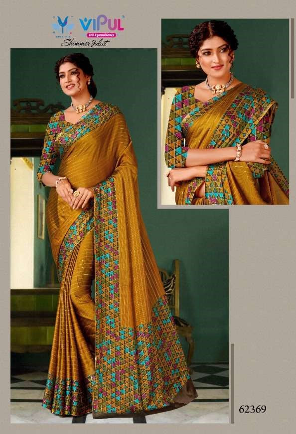 Vipul Presents Shimmer Juliet Chiffon Printed Sarees Collection
