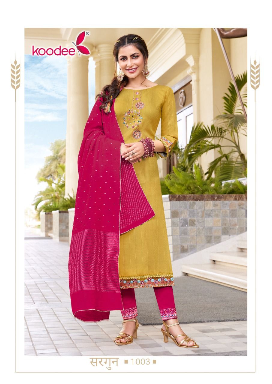 KOODEE Sargun Kurti Pant With Dupatta