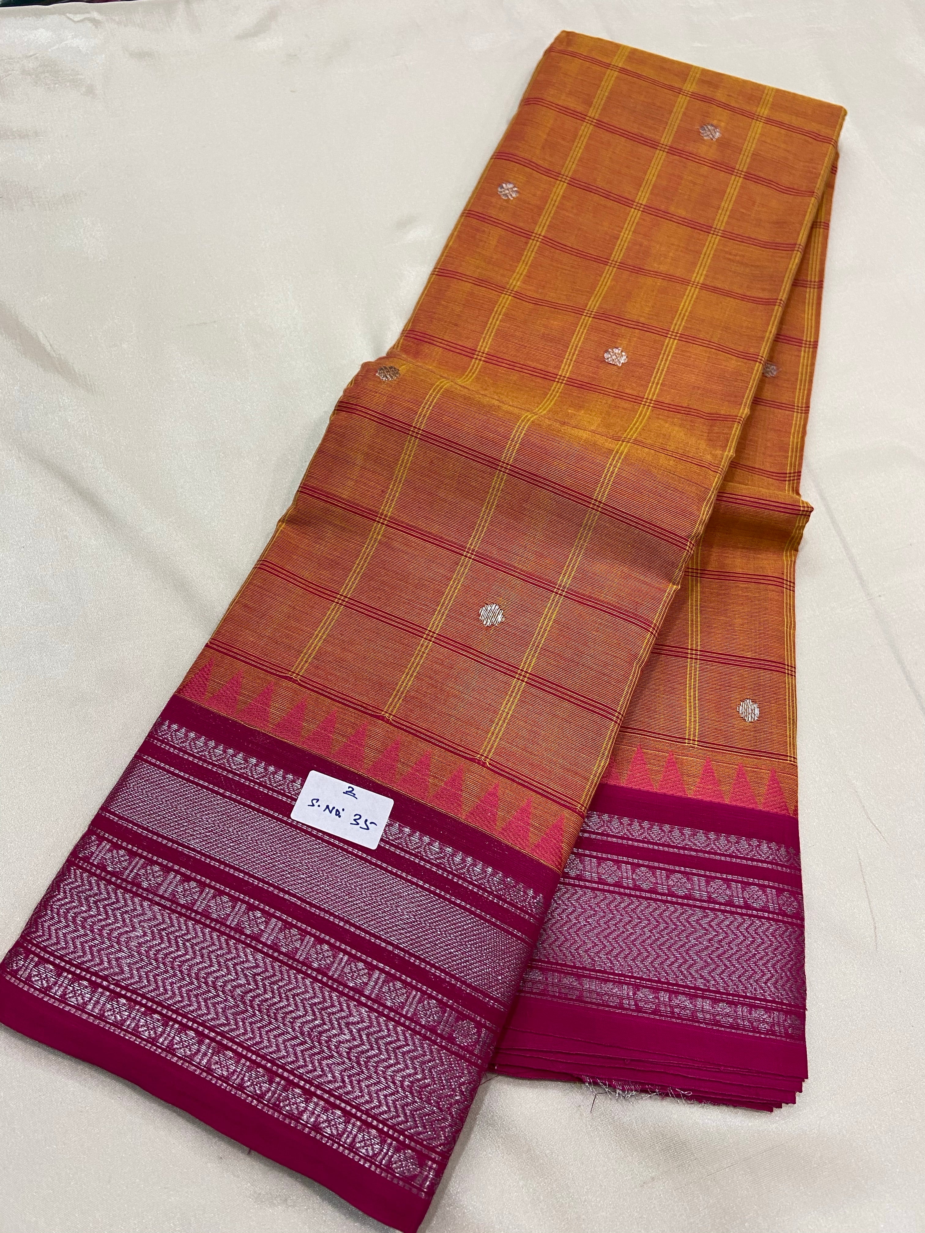 Kanchi pure Cotton Saree with zari border