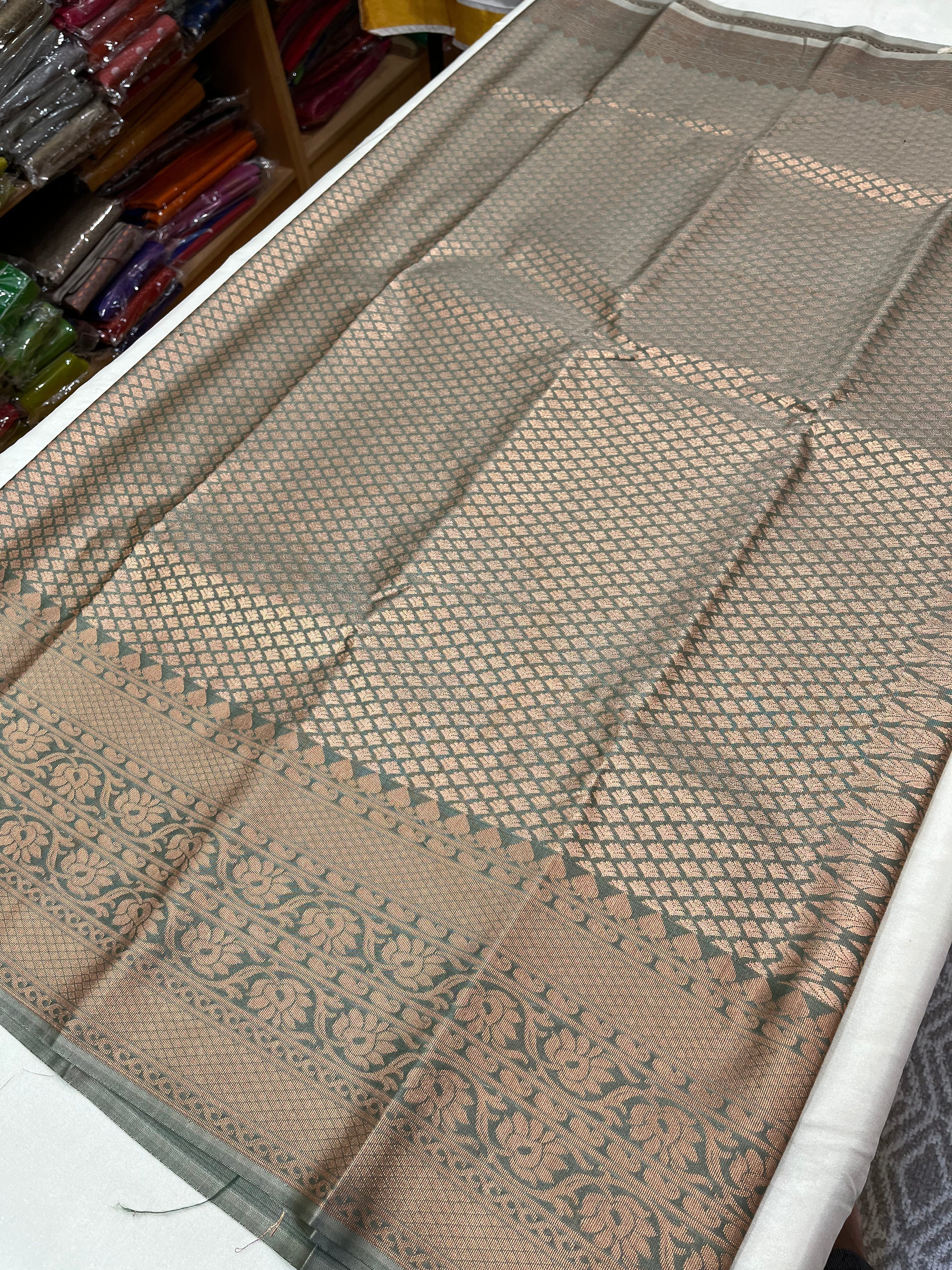 kanchi Semi silk saree   Brocade  blouse and rich jari pallu