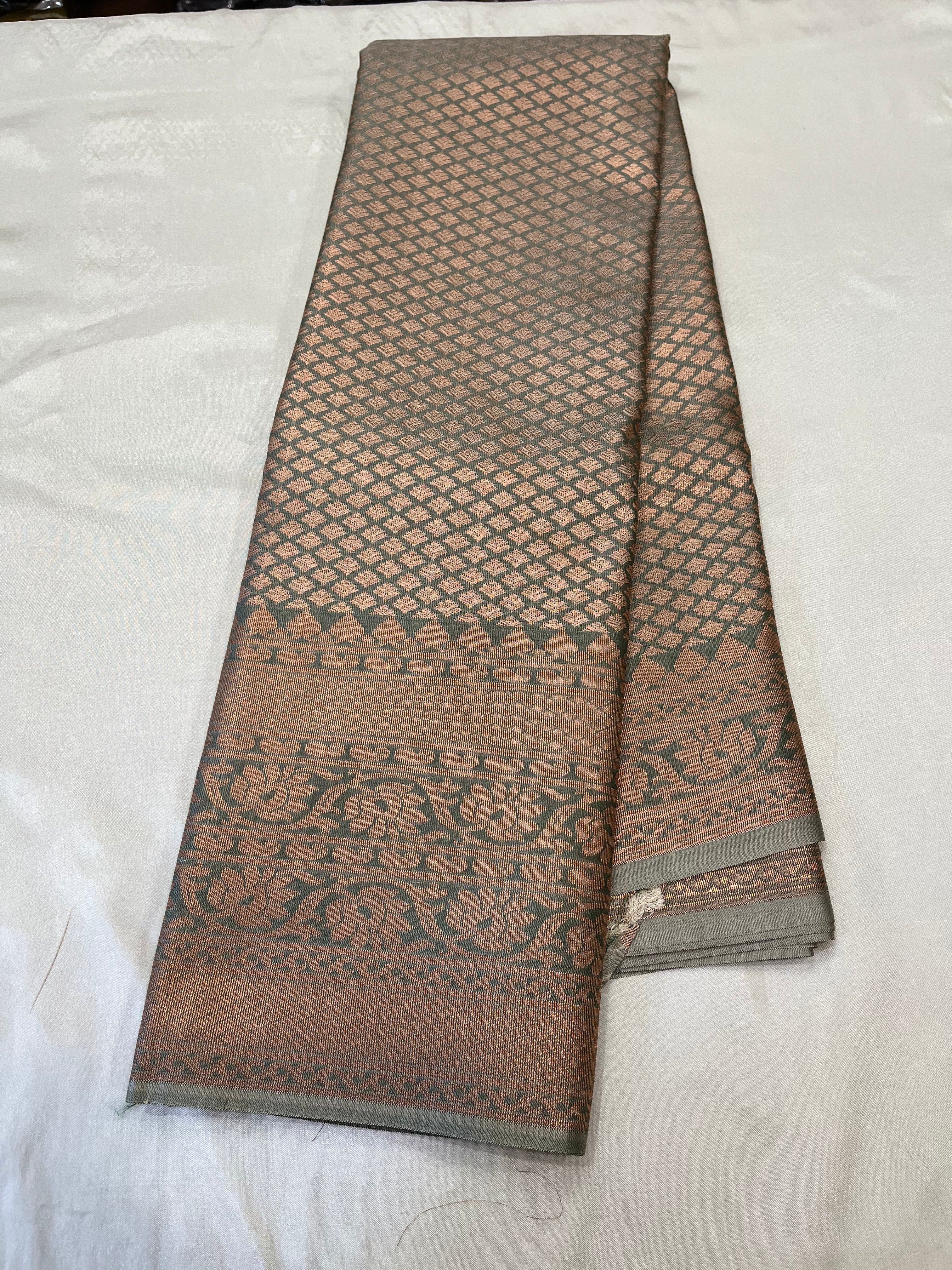 kanchi Semi silk saree   Brocade  blouse and rich jari pallu