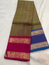 Kanchipuram pure cotton saree with lined pallu