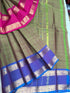 Kanchipuram pure cotton saree with lined pallu