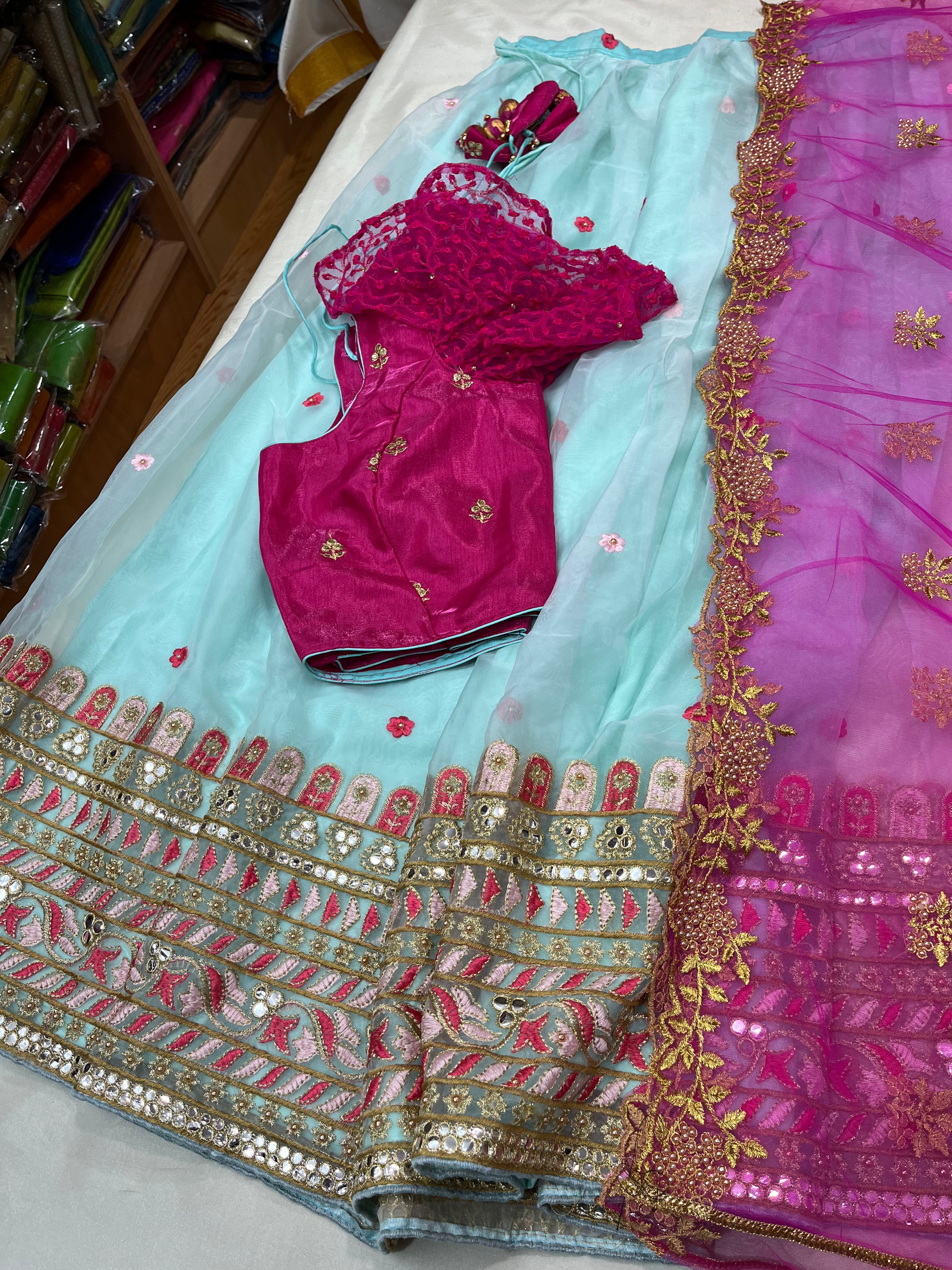 Fully stitched half saree or Lehenga  set