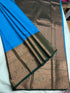Kanchi Vegan Silk Saree With Contrast Blouse and Rich Jari Pallu
