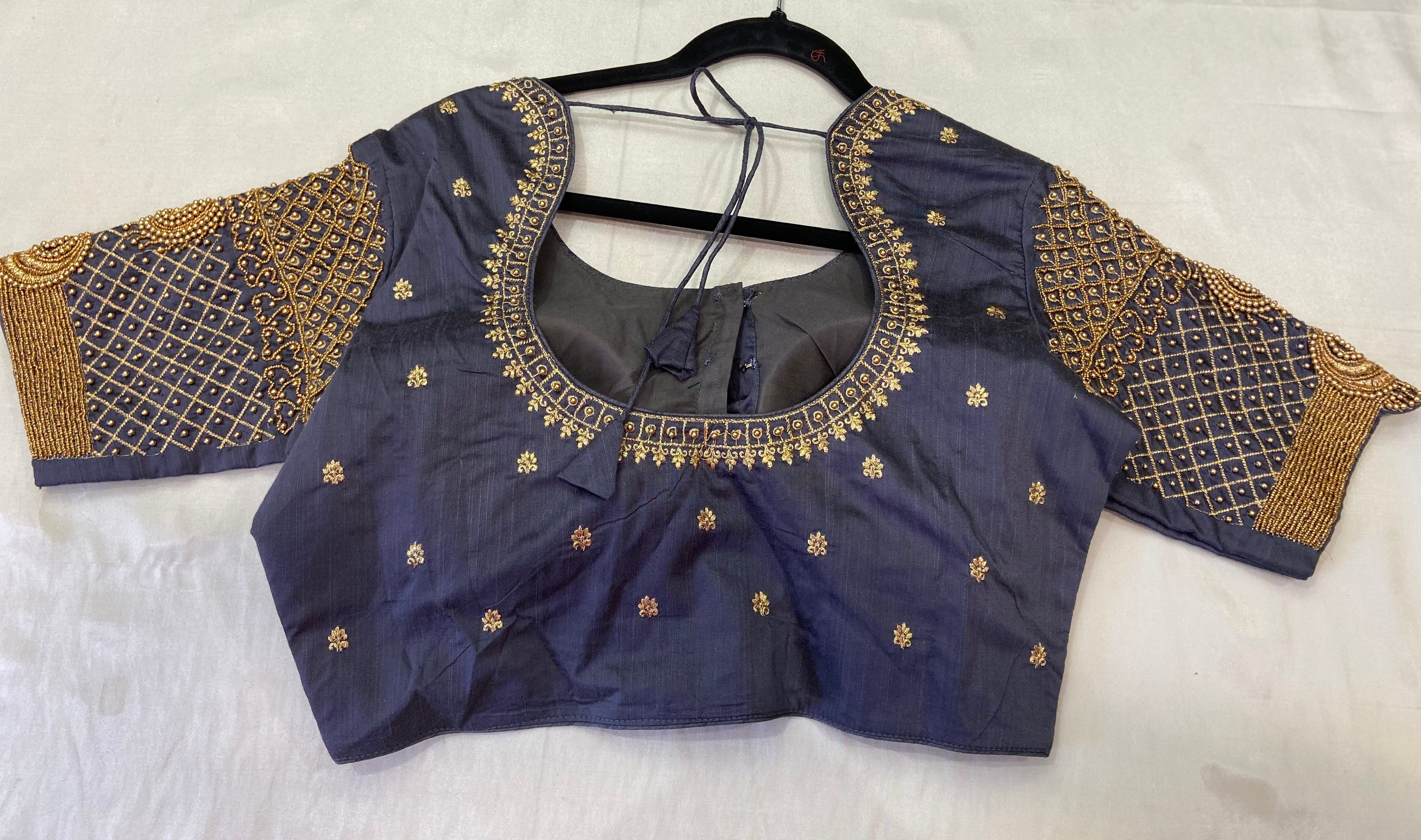 Aari Work Ready made Saree Blouse (40-44) - Generic 