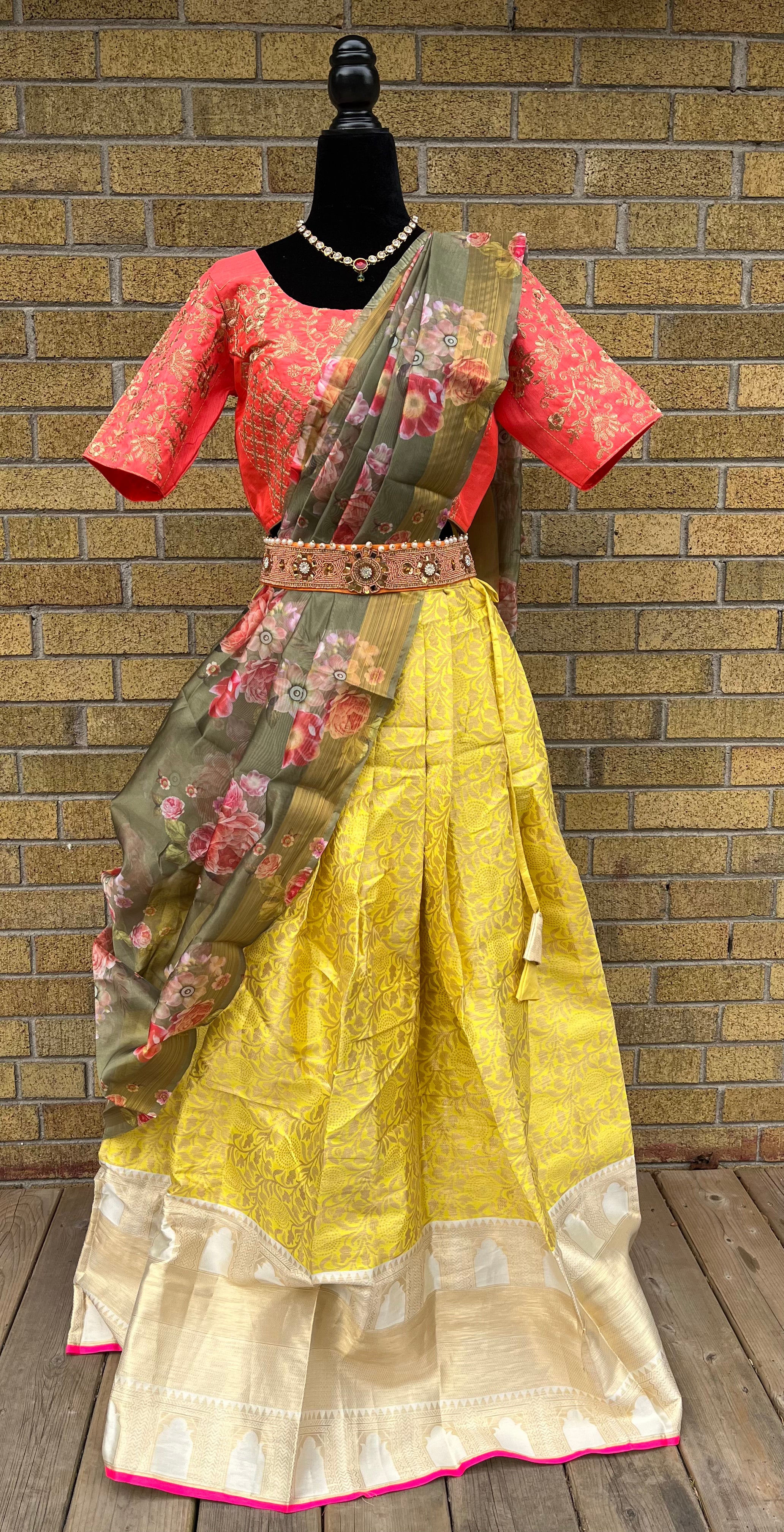 Fully stitched half saree or Lehenga  set