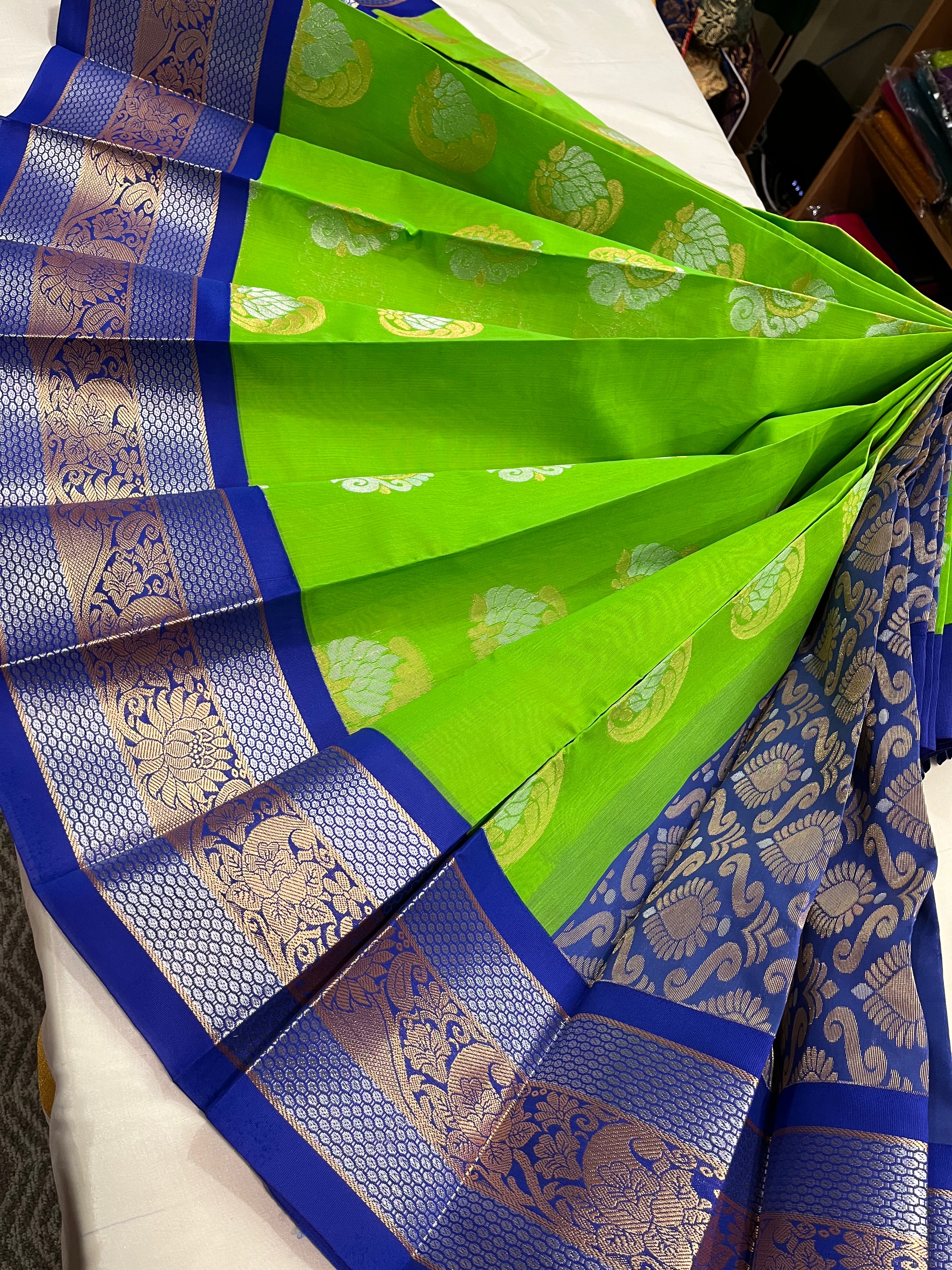 Korvai  border kuppadam Cotton silk Saree