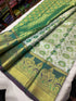 kanchi Rich Tissue Semi silk saree  with contrast blouse and rich jari pallu