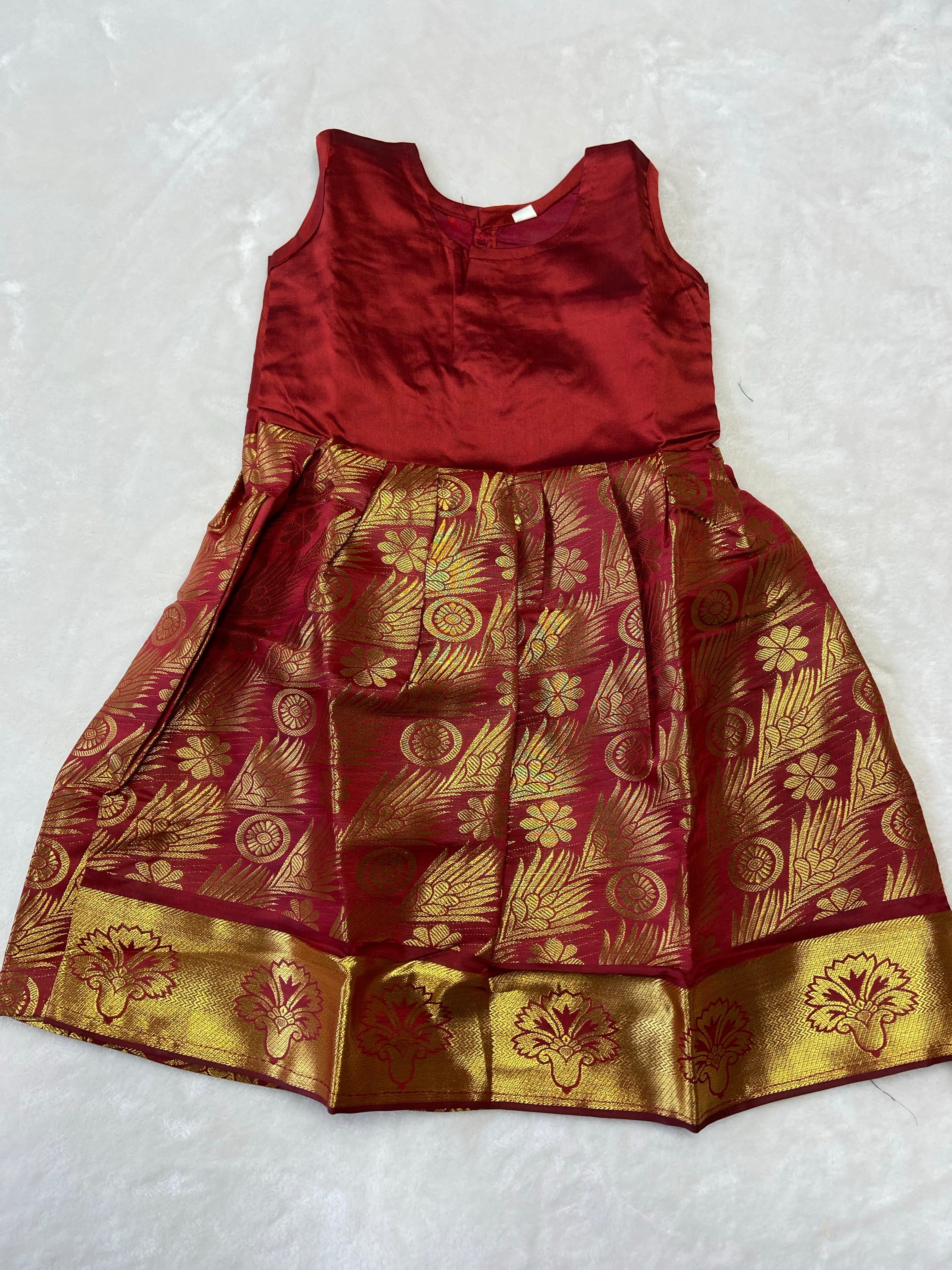New Born Traditional pattu pavadai - Generic 