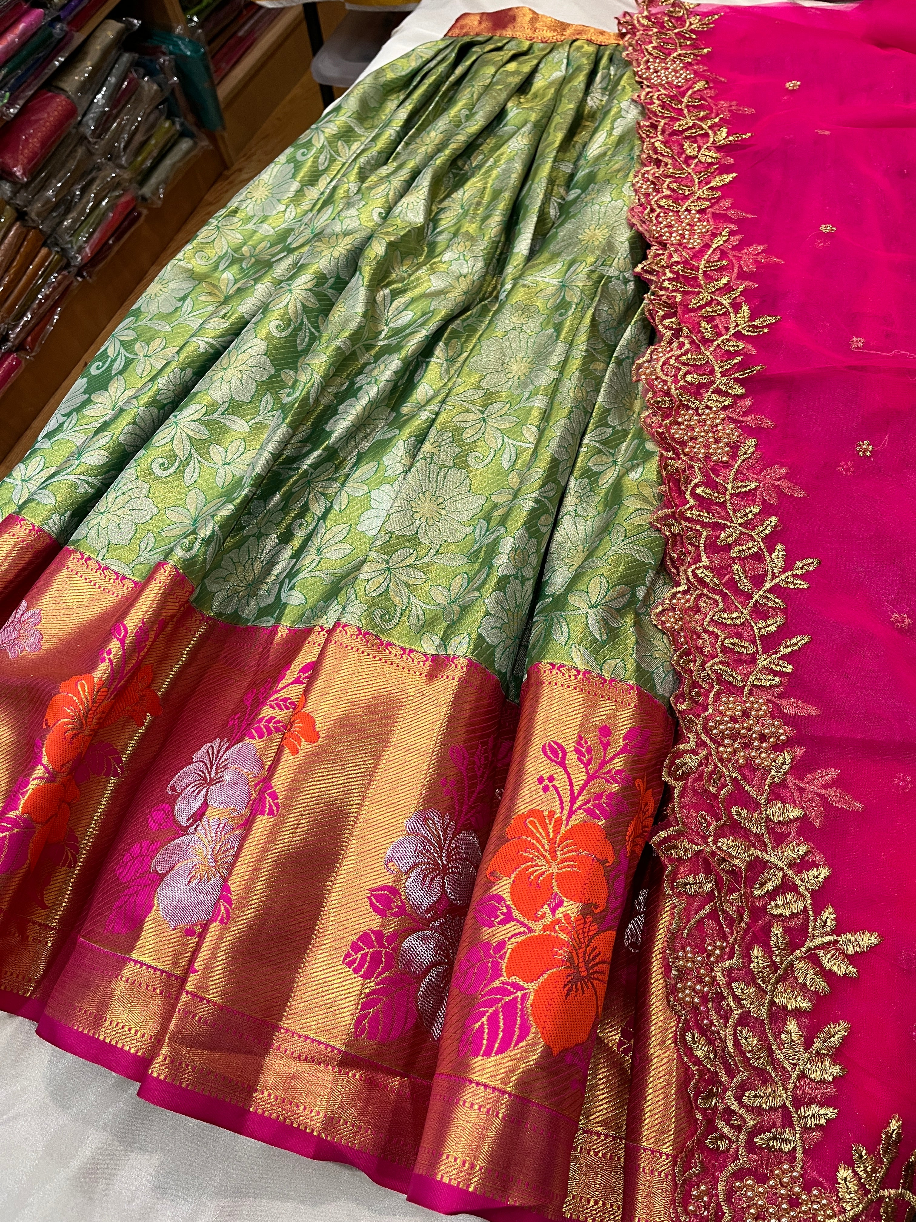 Fully stitched half saree or Lehenga  set