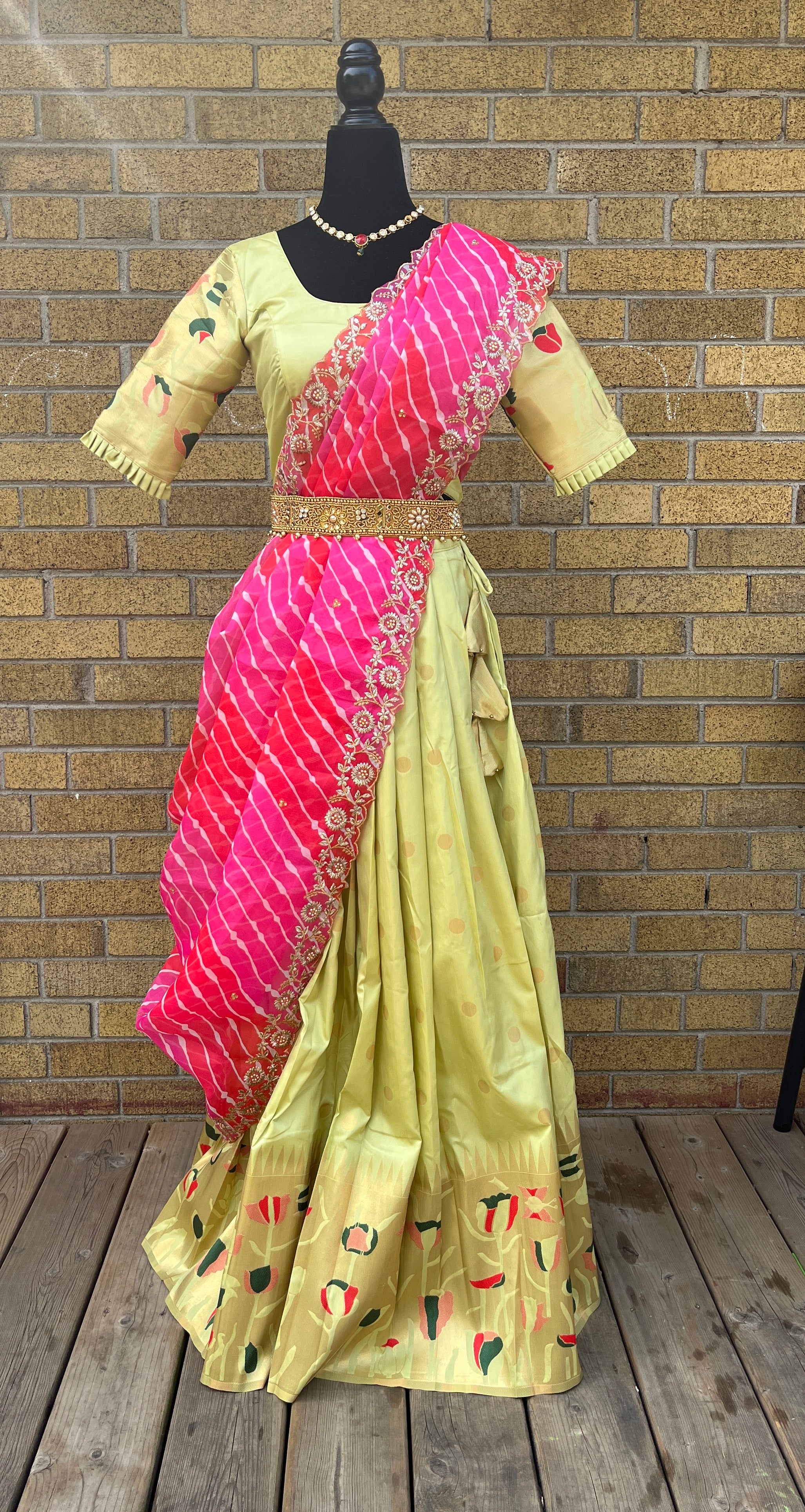 Fully stitched half saree or Lehenga  set