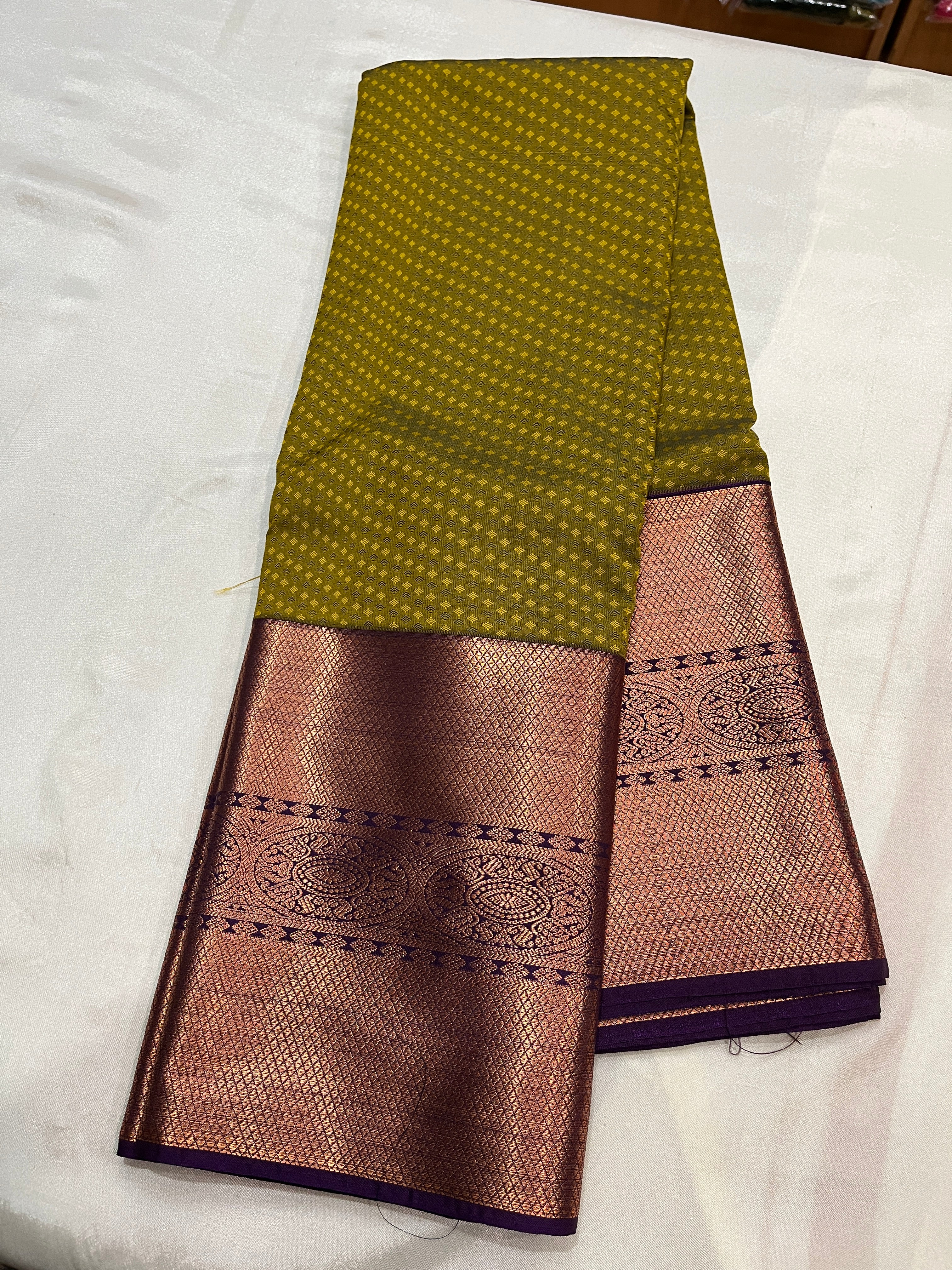 Kanchi Vegan Silk Saree With Contrast Blouse and Rich Jari Pallu