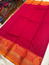 Kanchipuram pure cotton saree with lined pallu