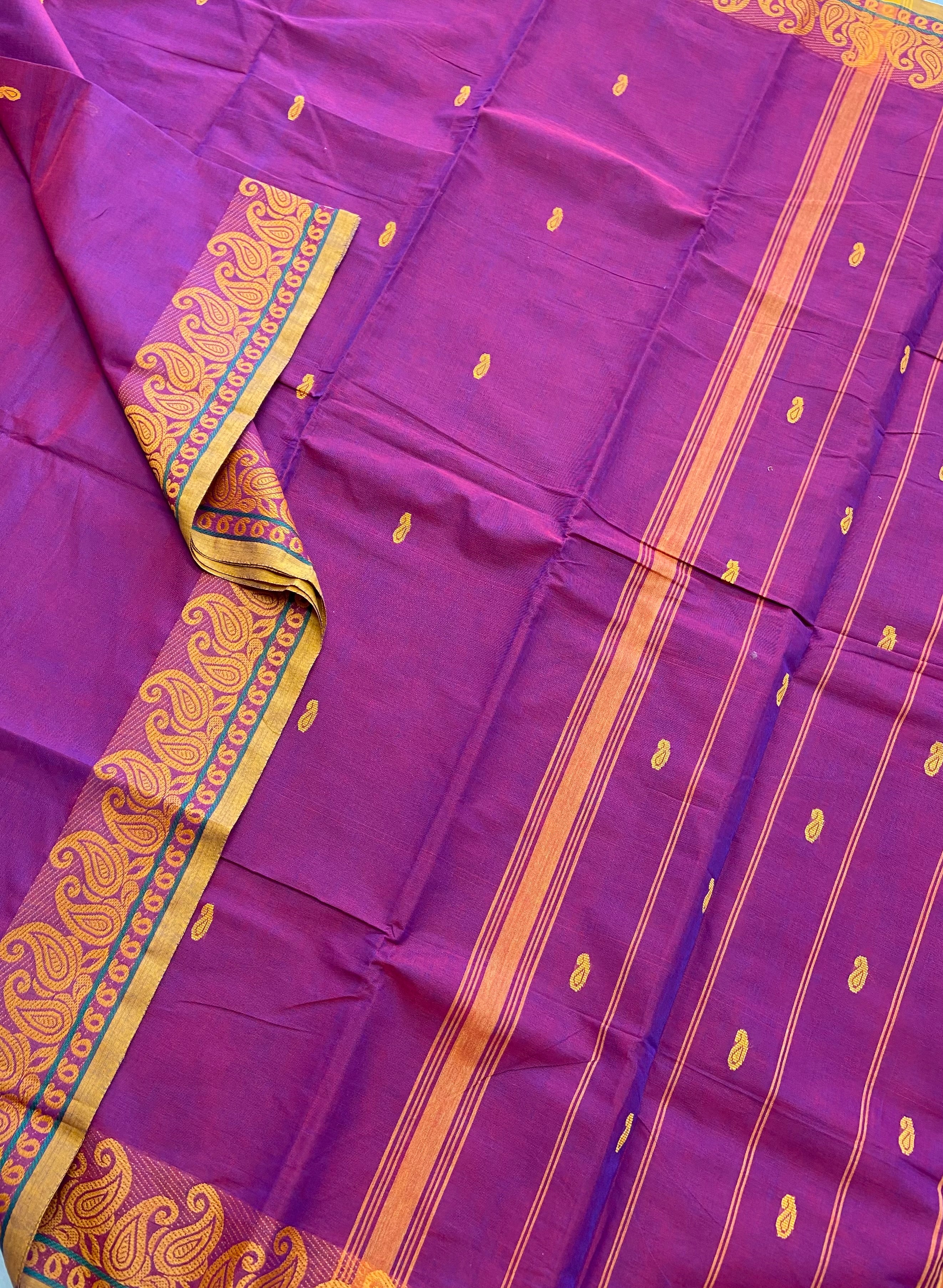 Kanchipuram pure Cotton Saree with running blouse - Generic 