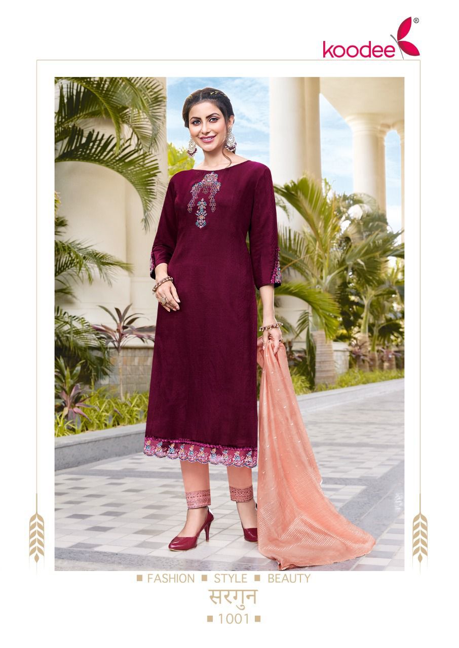 KOODEE Sargun Kurti Pant With Dupatta