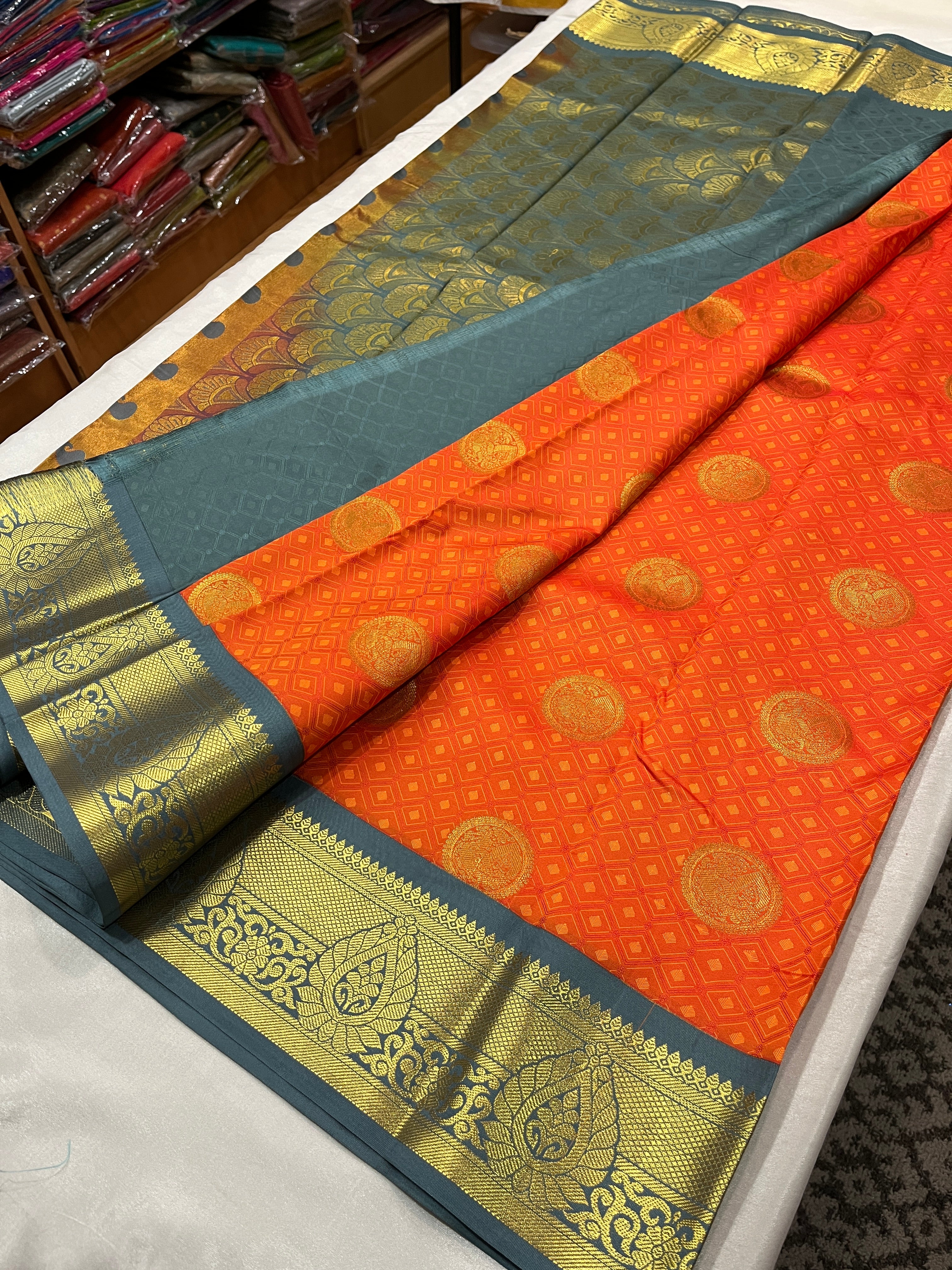 Korvai  border soft Semi Silk Saree