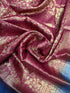 Soft banarasi Semi silk saree  with contrast blouse and rich jari pallu