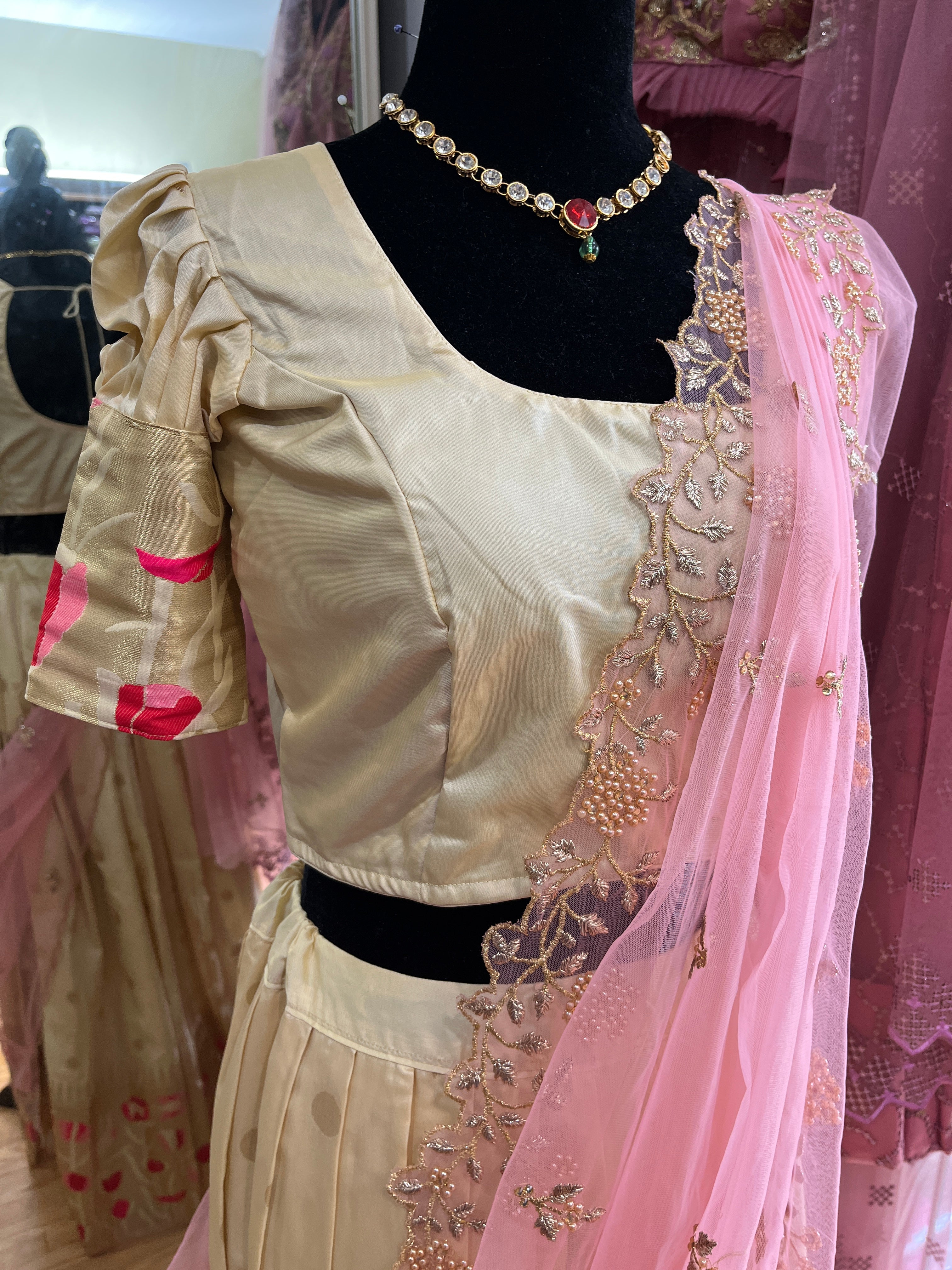 Fully stitched half saree or Lehenga  set