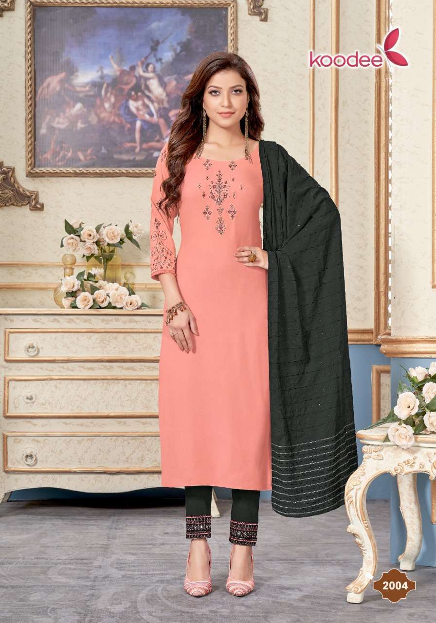 Koodee Fashion Presents Mayra :  Rayon Kurtis With Pant And Dupatta