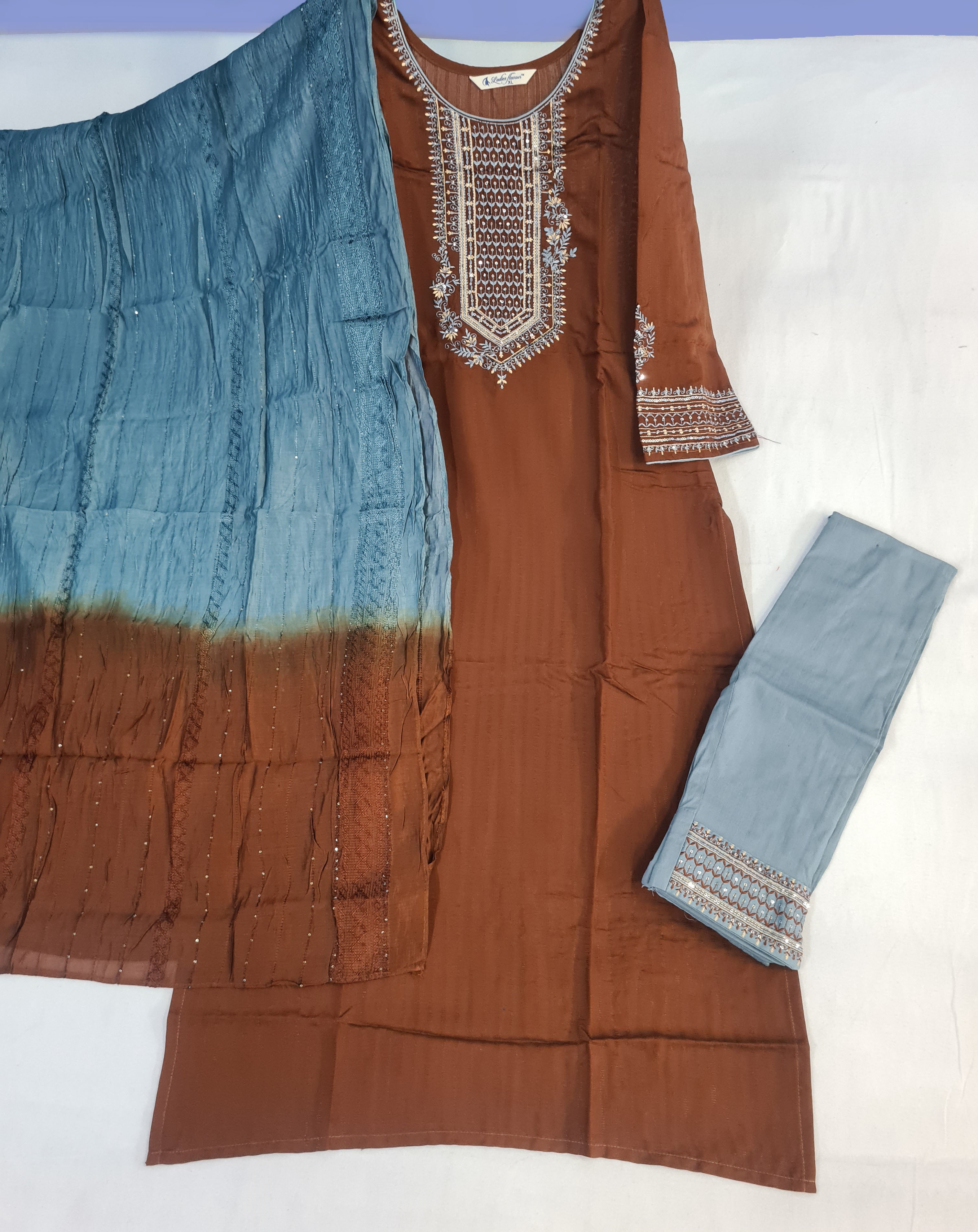 Ladies Flavour Presents Copper Stone Vol-13 Pure Viscose Kurtis with Pant And Dupatta collection