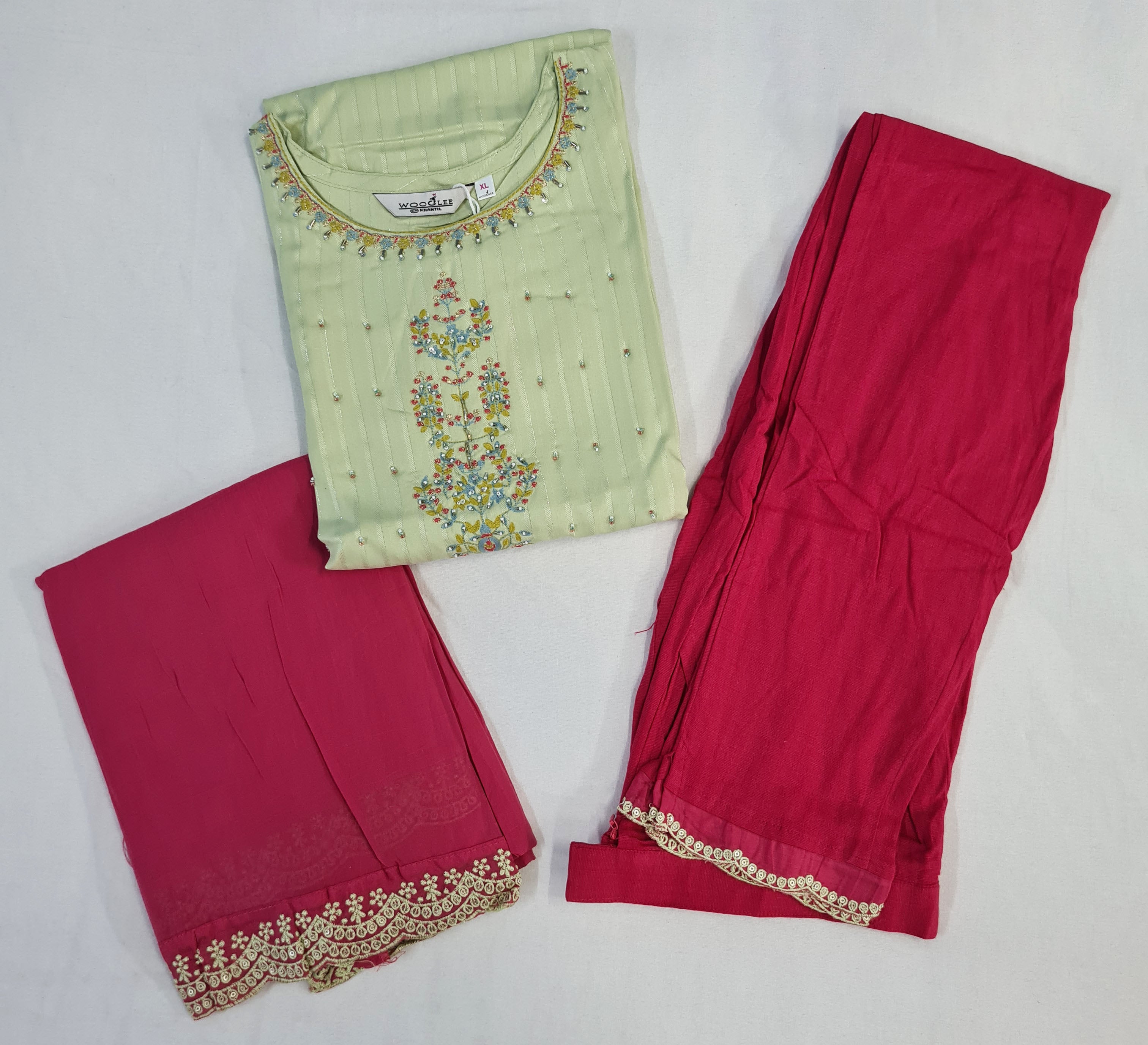 Wooglee Presents Viranga Rayon Top With Bottom And Dupatta Collection