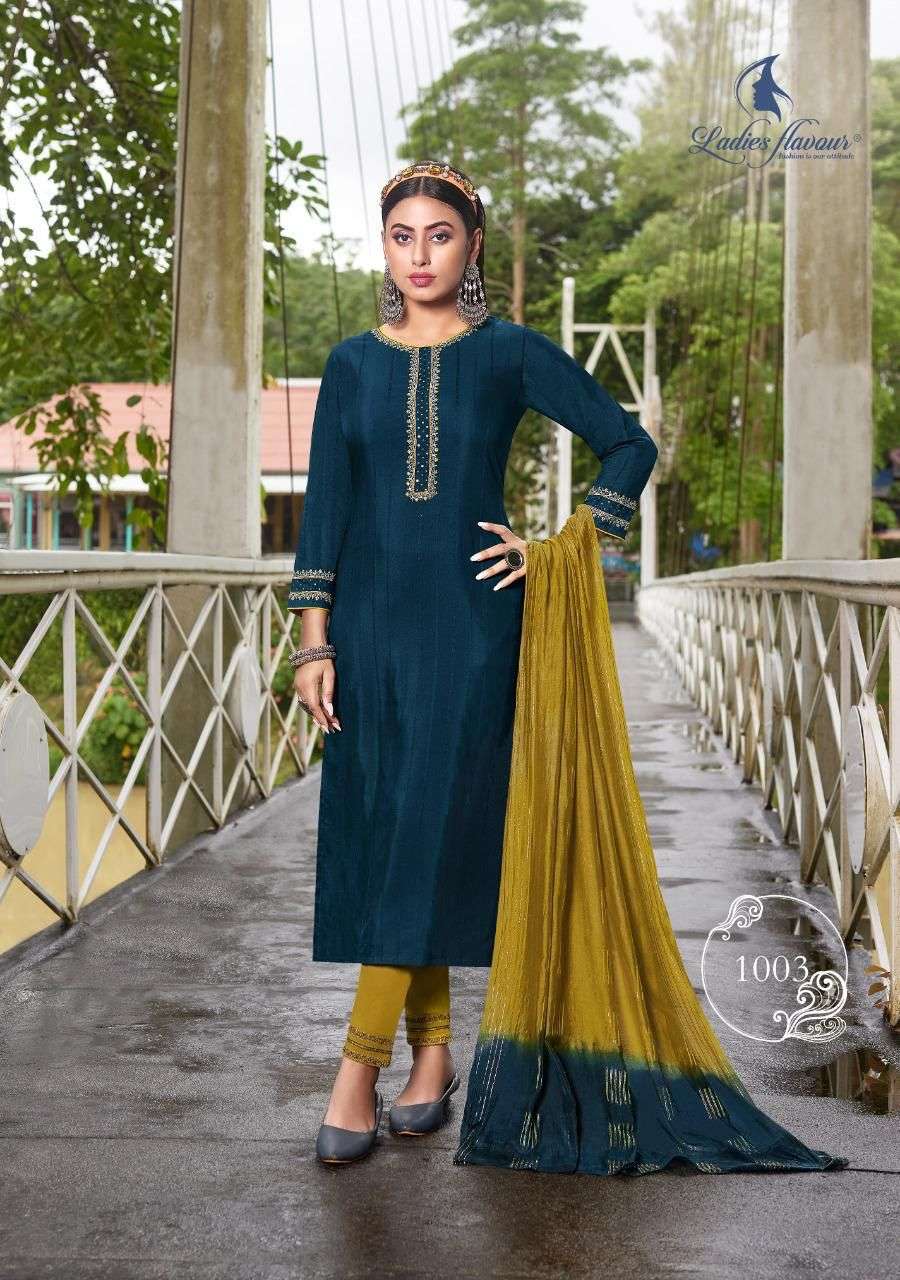 Ladies Flavour Presents Safar Fancy Viscose Designer Kurtis With Pant And Dupatta Collection