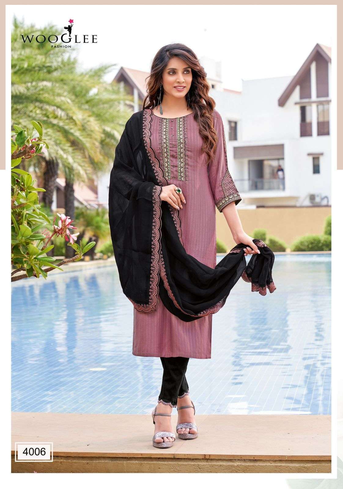 Wooglee Presents Viranga Rayon Top With Bottom And Dupatta Collection