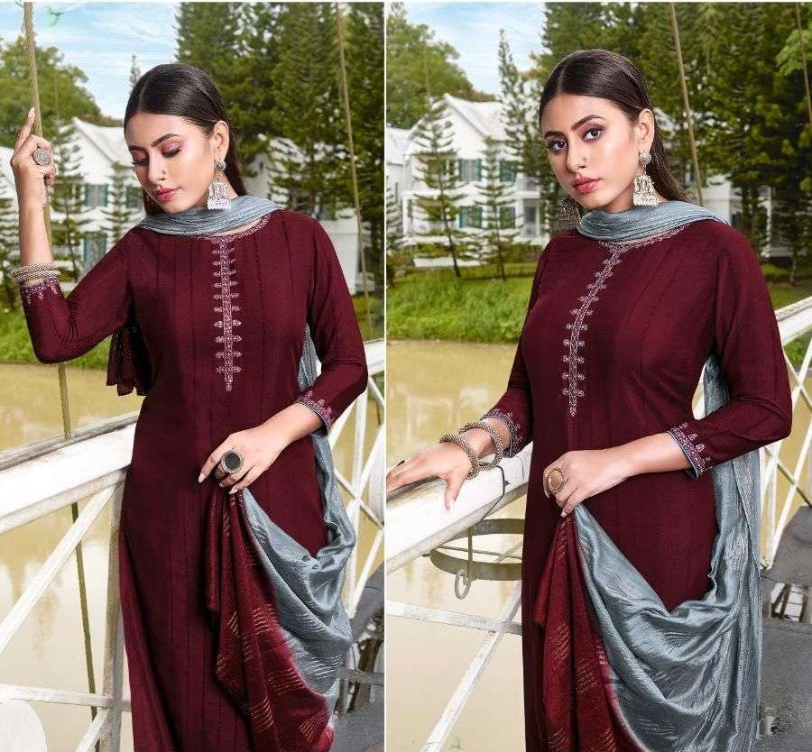 Ladies Flavour Presents Safar Fancy Viscose Designer Kurtis With Pant And Dupatta Collection