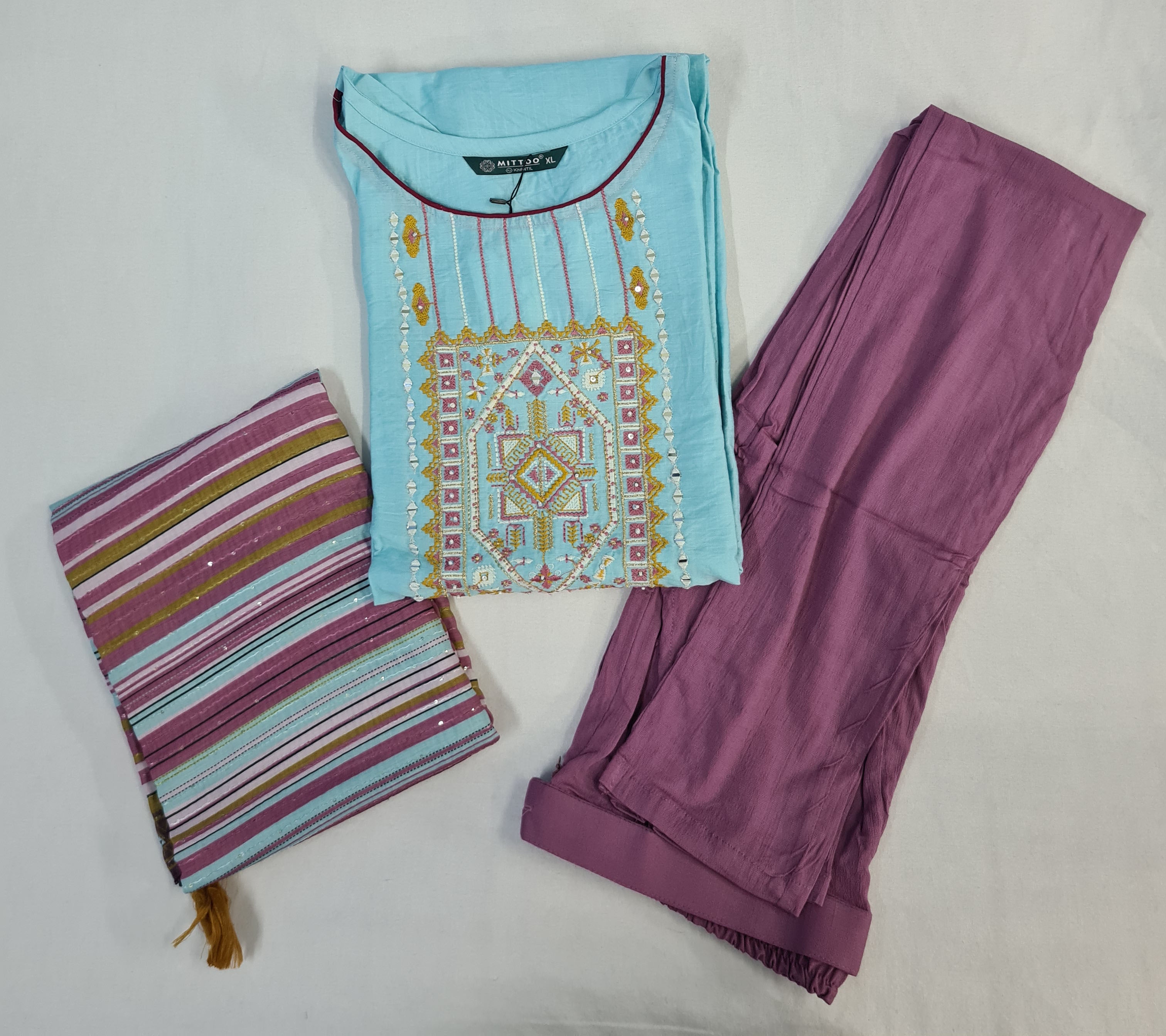 Mittoo Presents Shringar Vol-6 Cotton Slub Lycra Kurtis With Pant And Dupatta Collection.