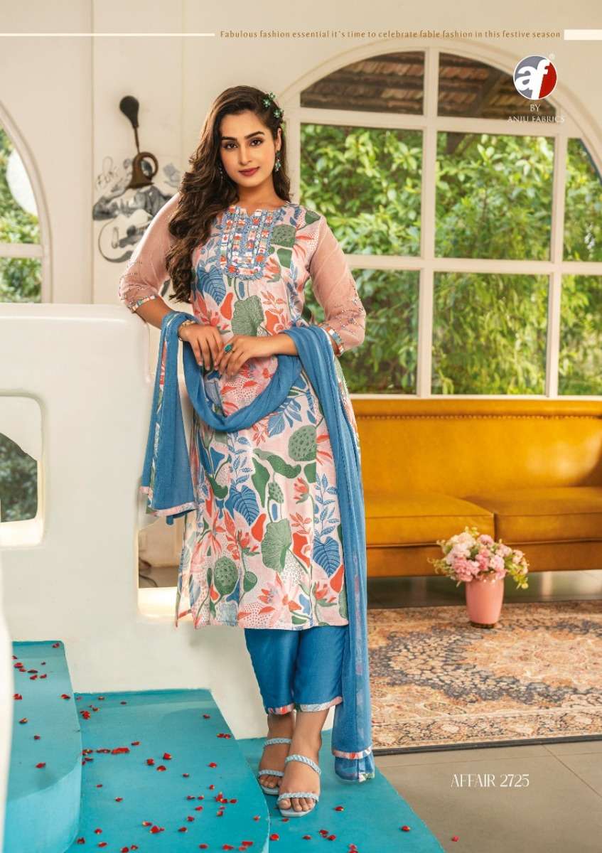 Anju Fabrics Presents Affair Viscose Silk Stitch Readymade Kurtis Collections