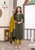 Ladies Flavour Presents Aarohi Chinon Slub Kurtis With Pant And Dupatta Collection