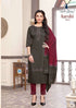 Ladies Flavour Presents Aarohi Chinon Slub Kurtis With Pant And Dupatta Collection