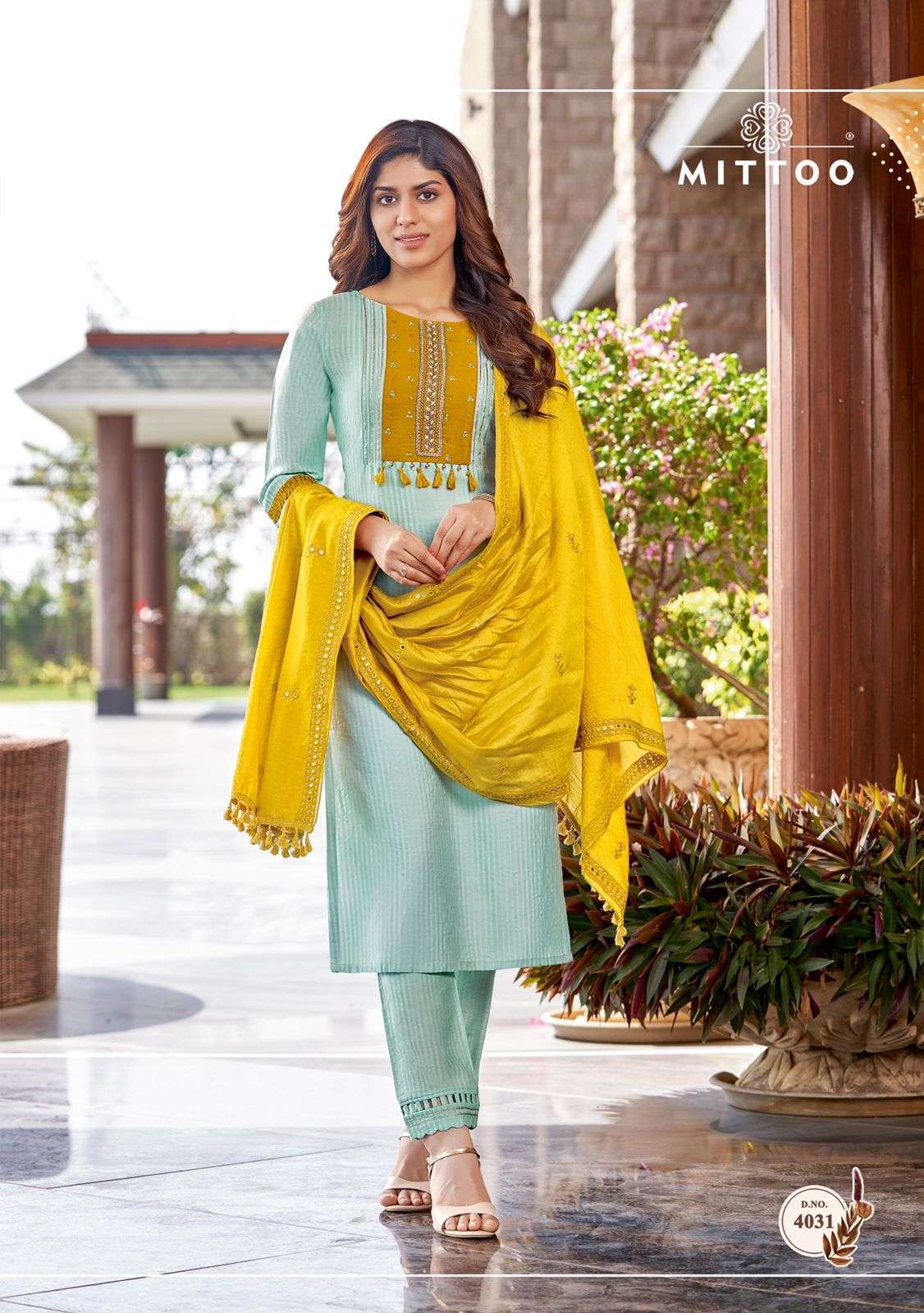 Mittoo Presents Kohinoor Viscose Silk Designer Kurtis With Pant And Dupatta Collection