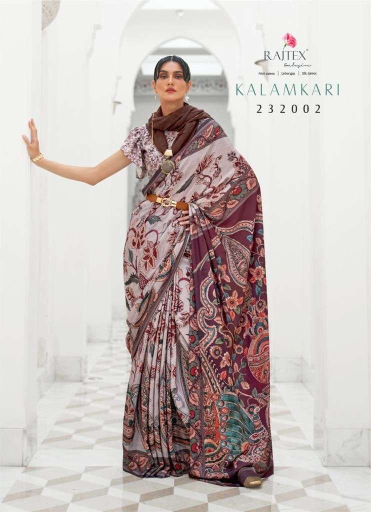 Rajtex Presents Kalamkari Digital Printed Silk Crepe Sarees