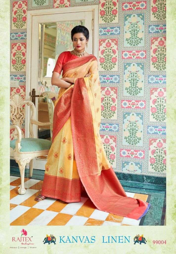 Rajtex Presents Kanvas Linen Silk Designer Party Wear Sarees