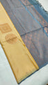 Kanchi Vegan Soft Silk Saree with contrast Blouse and rich Jari Pallu