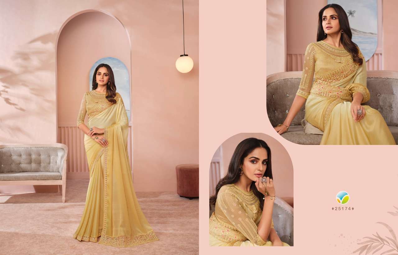 VINAY PRESENTS AAFREEN  CHIFFON EMBROIDERY WEDDING DESIGNER SAREE