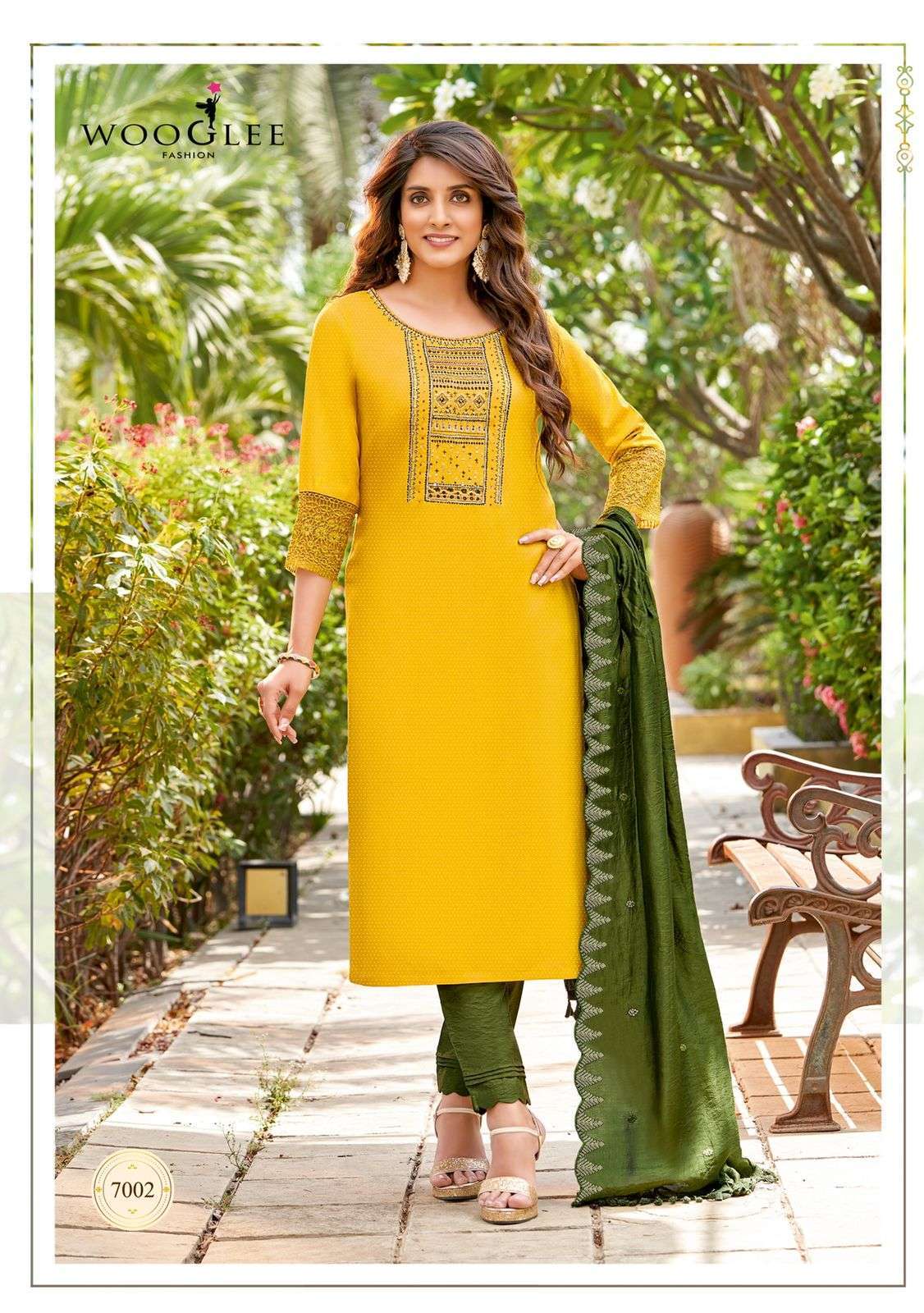 Wooglee Presents Varnee Rayon Designer Kurtis With Pant And Dupatta Collection